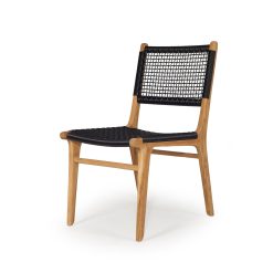 Stradbroke Dining Chair| Black Cord and Teak Wood Legs - www.elkstone.com.au