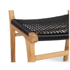 Stradbroke Dining Chair| Black Cord and Teak Wood Legs - www.elkstone.com.au