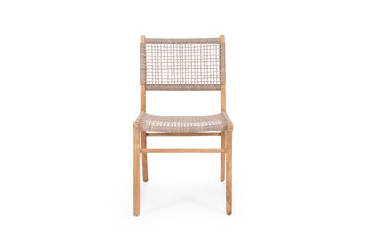 Stradbroke Dining Chair| Washed Grey Cord and Teak Wood Legs - www.elkstone.com.au