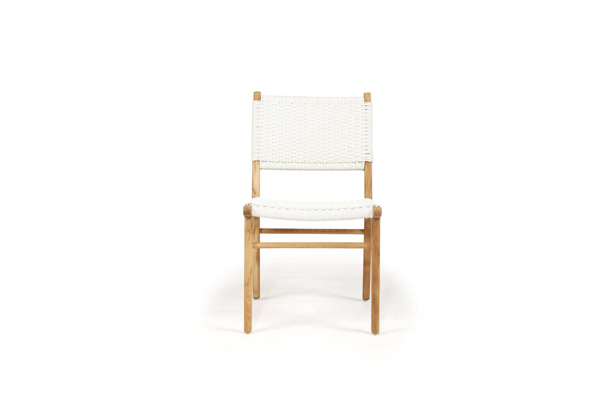 Fraser Close Weave White Cord Dining Chair - Teak Frame - www.elkstone.com.au
