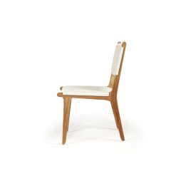 Fraser Close Weave White Cord Dining Chair - Teak Frame - www.elkstone.com.au