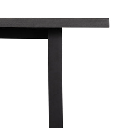 1.6m Sierra Rectangular Dining Table | Ebony Black with Matte Black Powder Coated Legs - www.elkstone.com.au