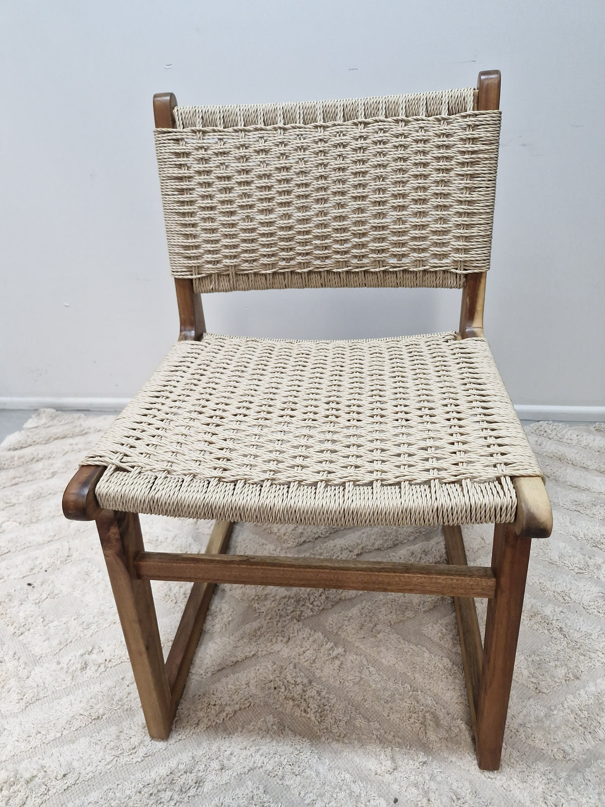 Sachelle Almond Wicker Dining Chair| Light Honey  Timber Frame