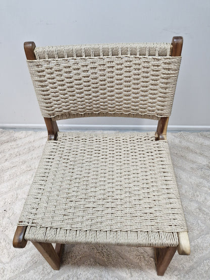 Sachelle Almond Wicker Dining Chair| Light Honey  Timber Frame