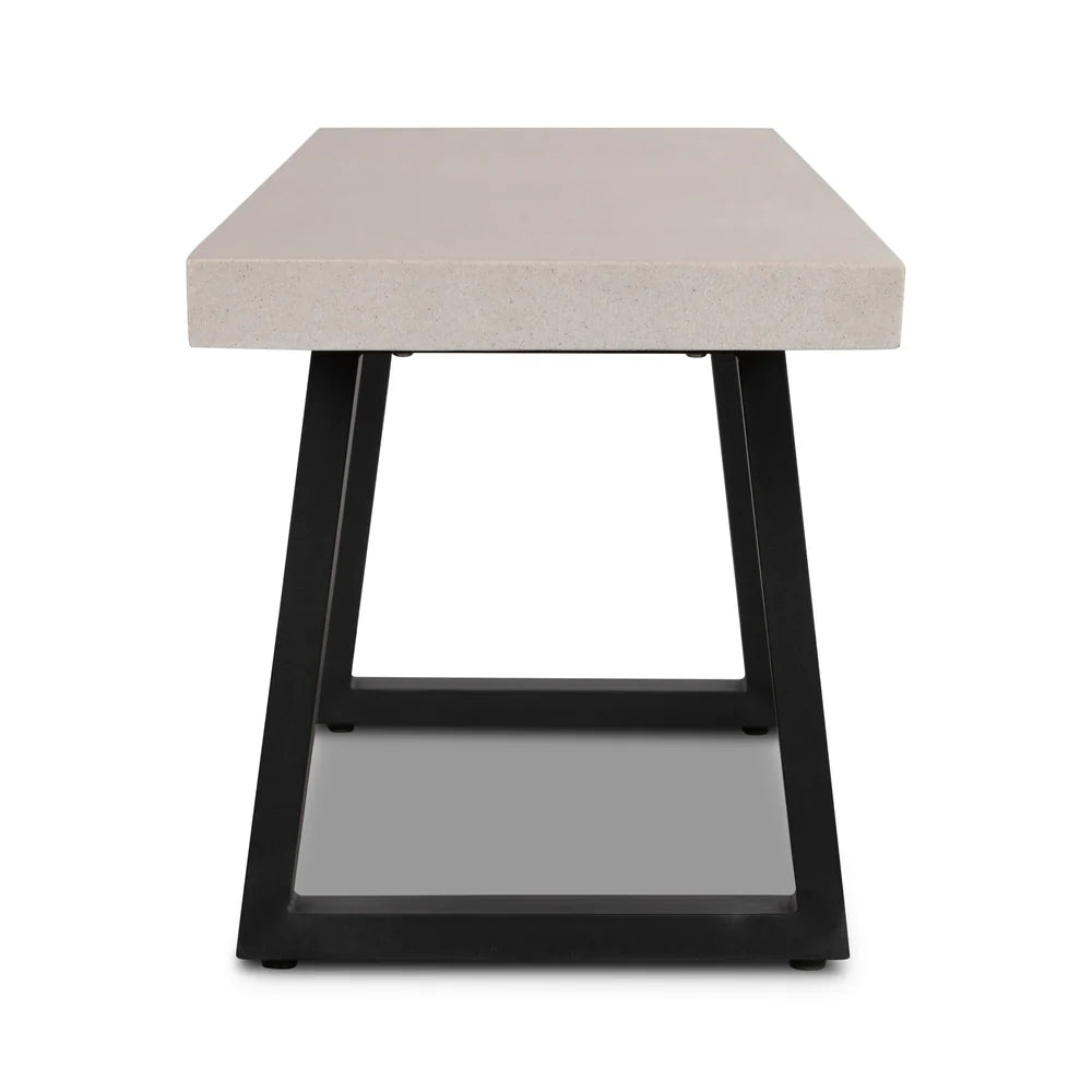 2.25m Sierra Bench Seat | Beach with Black powder Coated legs