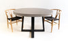 1.4m Alta Round Dining Table | Speckled Grey with Black Metal Legs | 10% Off - www.elkstone.com.au