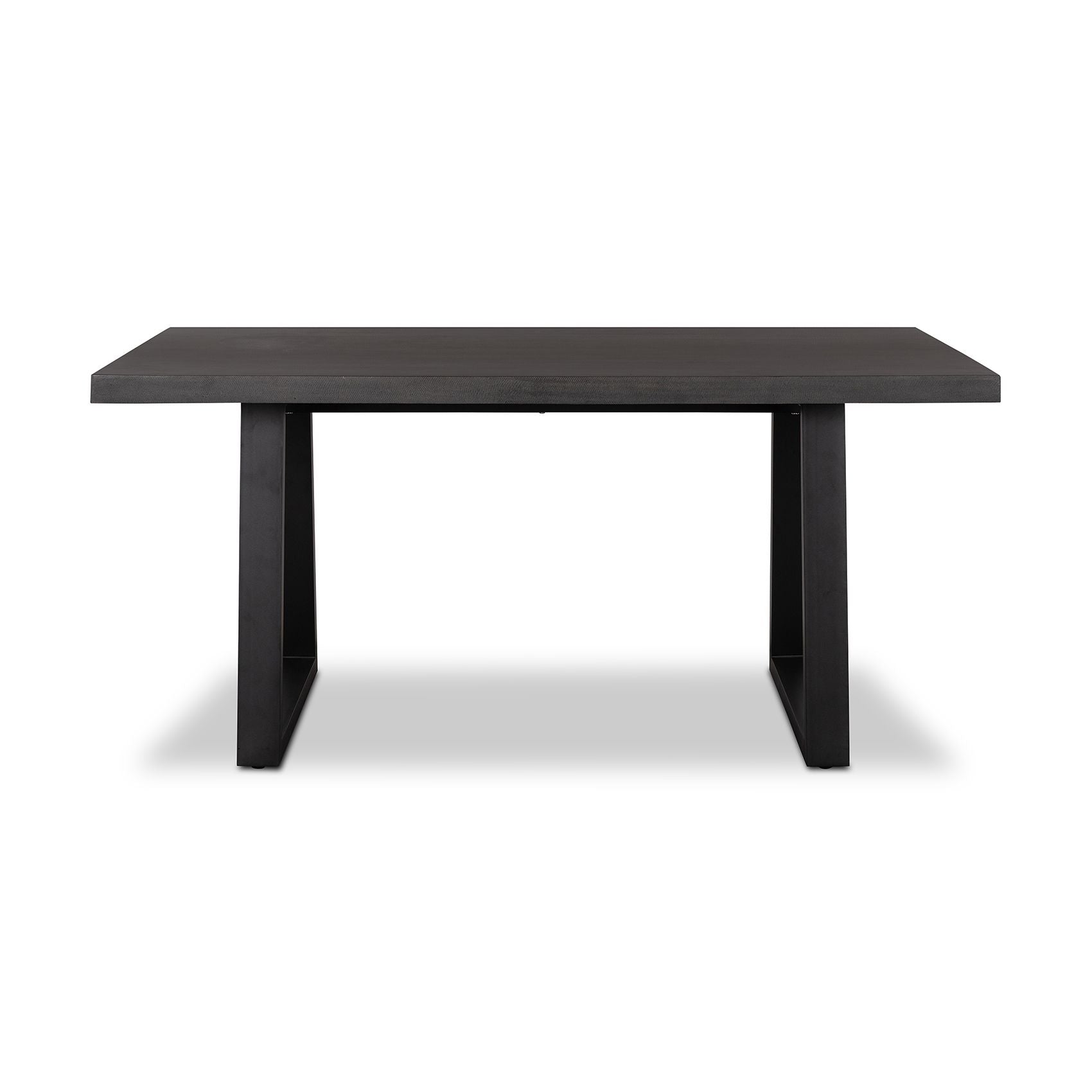1.6m Sierra Rectangular Dining Table | Ebony Black with Matte Black Powder Coated Legs - www.elkstone.com.au