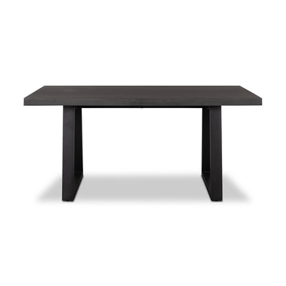 1.6m Sierra Rectangular Dining Table | Ebony Black with Matte Black Powder Coated Legs - www.elkstone.com.au