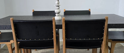 2.0 Rich Umber eTerrazzo Rectangular Dining Table with Light Honey Acacia legs - www.elkstone.com.au