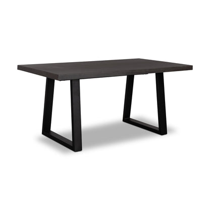 1.6m Sierra Rectangular Dining Table | Ebony Black with Matte Black Powder Coated Legs - www.elkstone.com.au