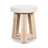 35cm eTerrazzo Round Stool | Ivory Coast with Wide Ivory Wash Legs - www.elkstone.com.au