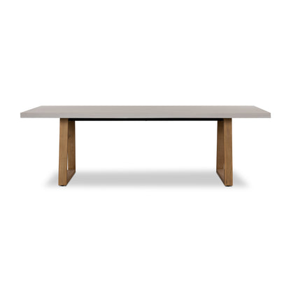 2.4m Sierra Rectangular Dining Table | Beige with Light Honey Timber Legs - www.elkstone.com.au