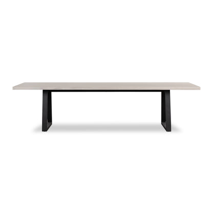 3.0m Sierra Rectangular Dining Table | Beige with Black Metal Legs - www.elkstone.com.au