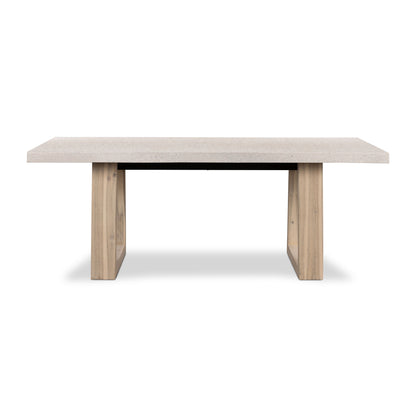 2.0m eTerrazzo Rectangular Dining Table | Ivory Coast with Wide Ivory Wash Legs - www.elkstone.com.au
