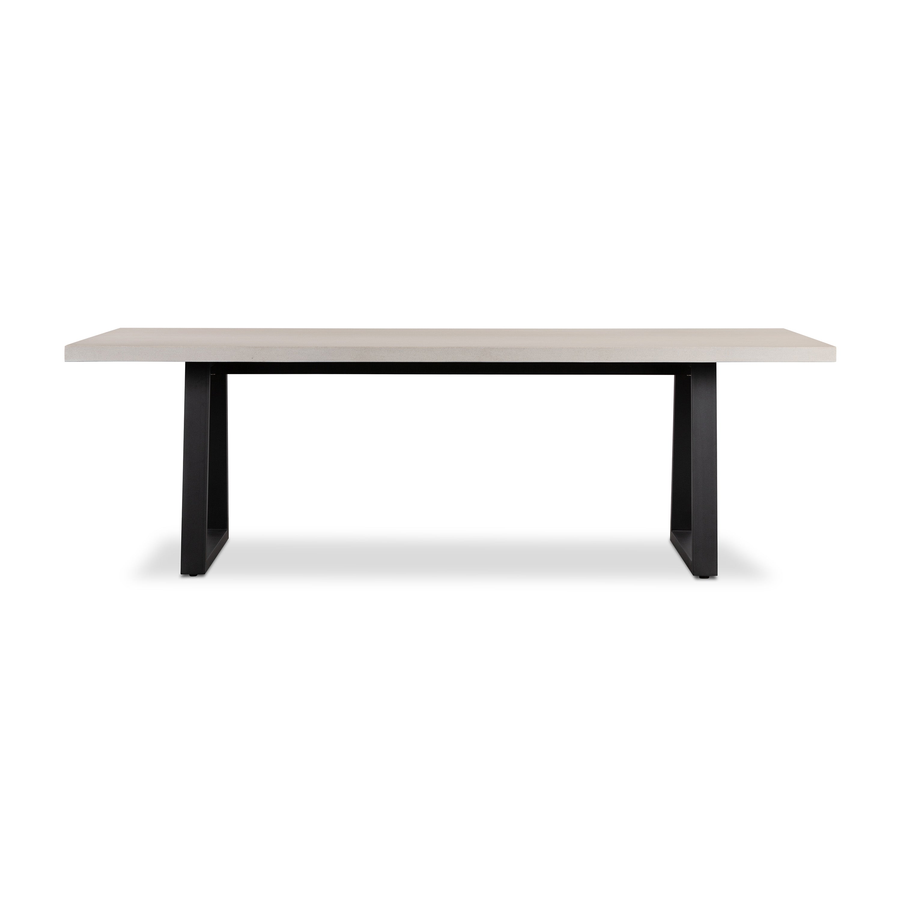 2.4m Sierra Rectangular Dining Table | Beige with Black Metal Legs - www.elkstone.com.au