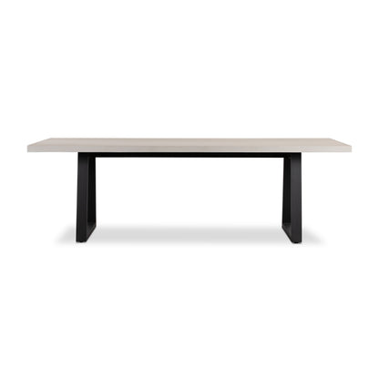 2.4m Sierra Rectangular Dining Table | Beige with Black Metal Legs - www.elkstone.com.au