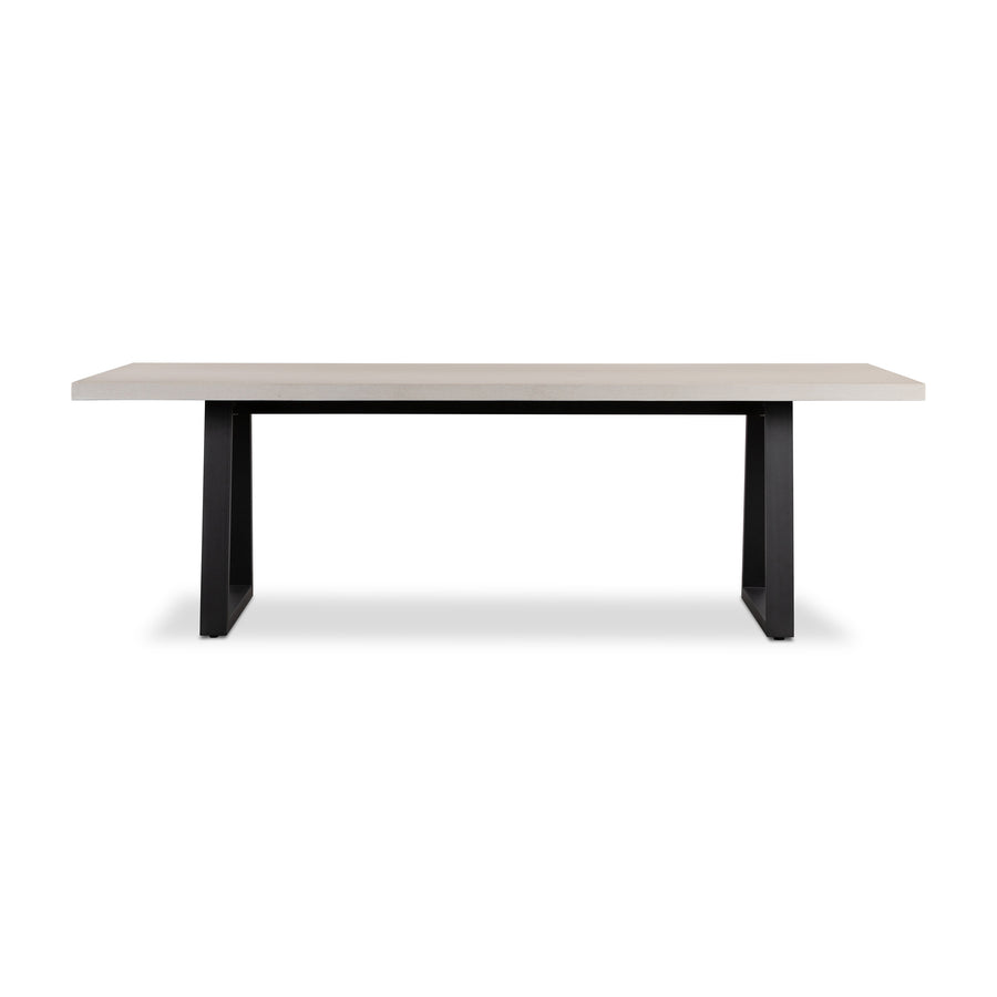 2.4m Sierra Rectangular Dining Table | Beige with Black Metal Legs - www.elkstone.com.au