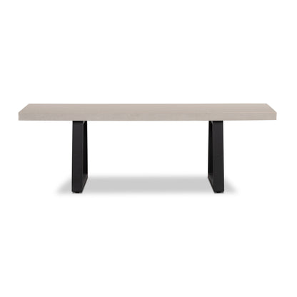 1.45m Sierra Bench Seat | Beige with Black Metal Legs - www.elkstone.com.au