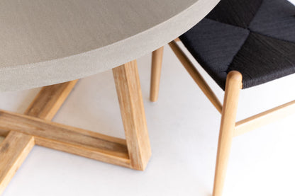 1.2m Alta Round Dining Table - Grey with Light Honey Acacia Wood Legs - www.elkstone.com.au