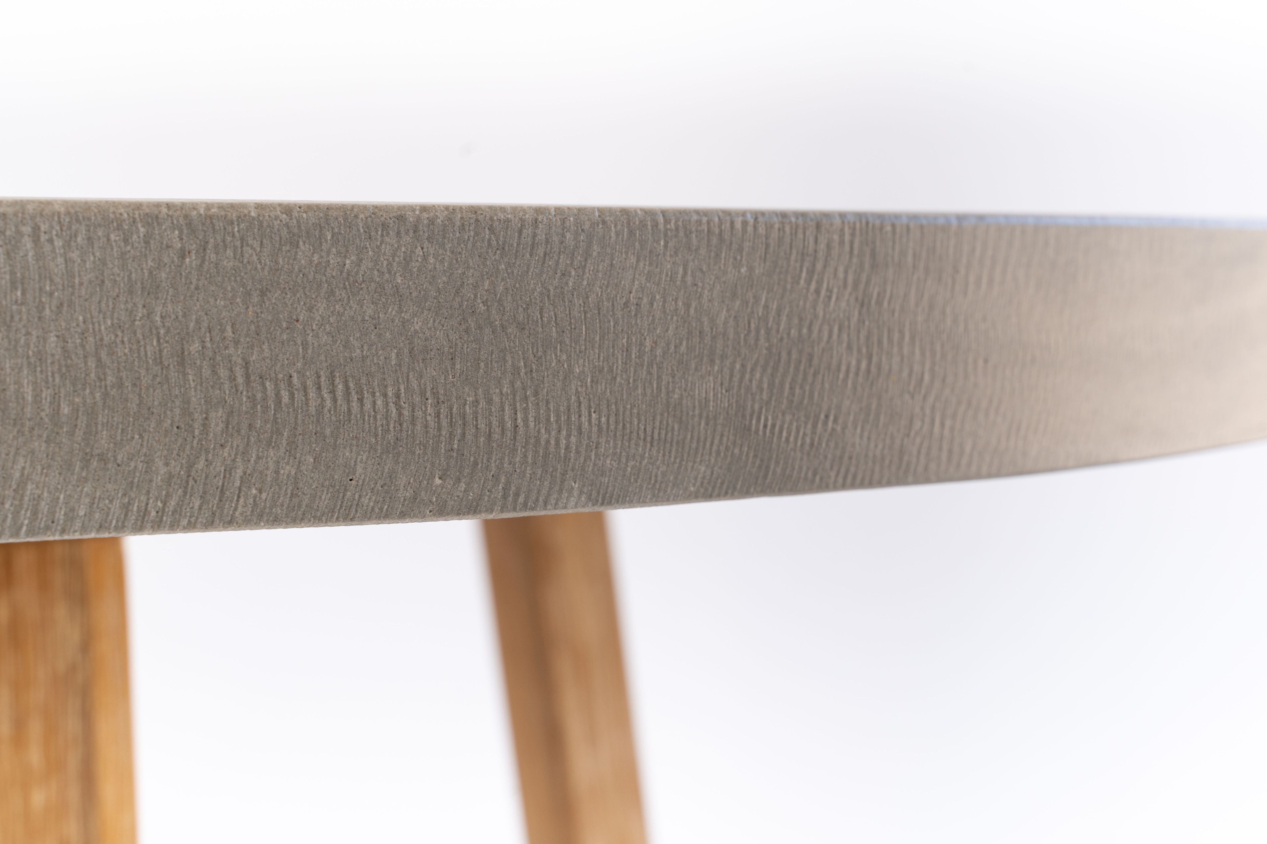 1.2m Alta Round Dining Table - Grey with Light Honey Acacia Wood Legs - www.elkstone.com.au