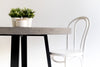 1.2m Alta Round Dining Table - Speckled Grey with Black Metal Legs - www.elkstone.com.au