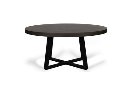 1.6m Alta Round Dining Table - Black top with Black Timber Legs - www.elkstone.com.au