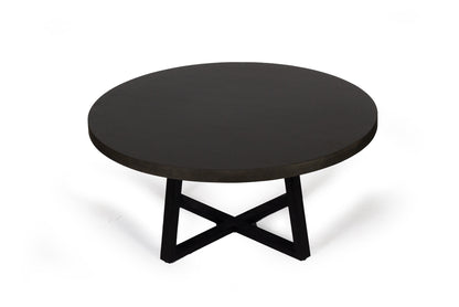1.6m Alta Round Dining Table - Black top with Black Timber Legs - www.elkstone.com.au