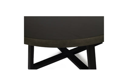 1.6m Alta Round Dining Table - Black top with Black Timber Legs - www.elkstone.com.au