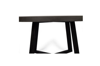 1.6m Alta Round Dining Table - Black top with Black Timber Legs - www.elkstone.com.au
