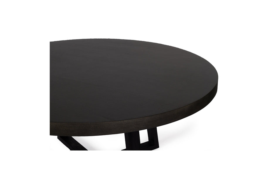 1.6m Alta Round Dining Table - Black top with Black Timber Legs - www.elkstone.com.au