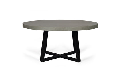 1.6m Alta Round Dining Table - Grey with Black Timber Legs - www.elkstone.com.au