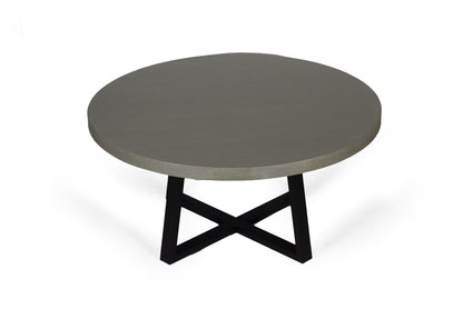 1.6m Alta Round Dining Table - Grey with Black Timber Legs - www.elkstone.com.au