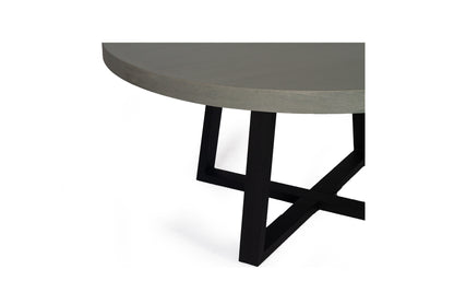 1.6m Alta Round Dining Table - Grey with Black Timber Legs - www.elkstone.com.au