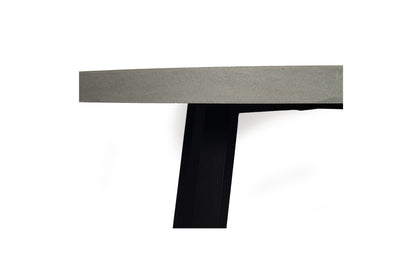 1.6m Alta Round Dining Table - Grey with Black Timber Legs - www.elkstone.com.au