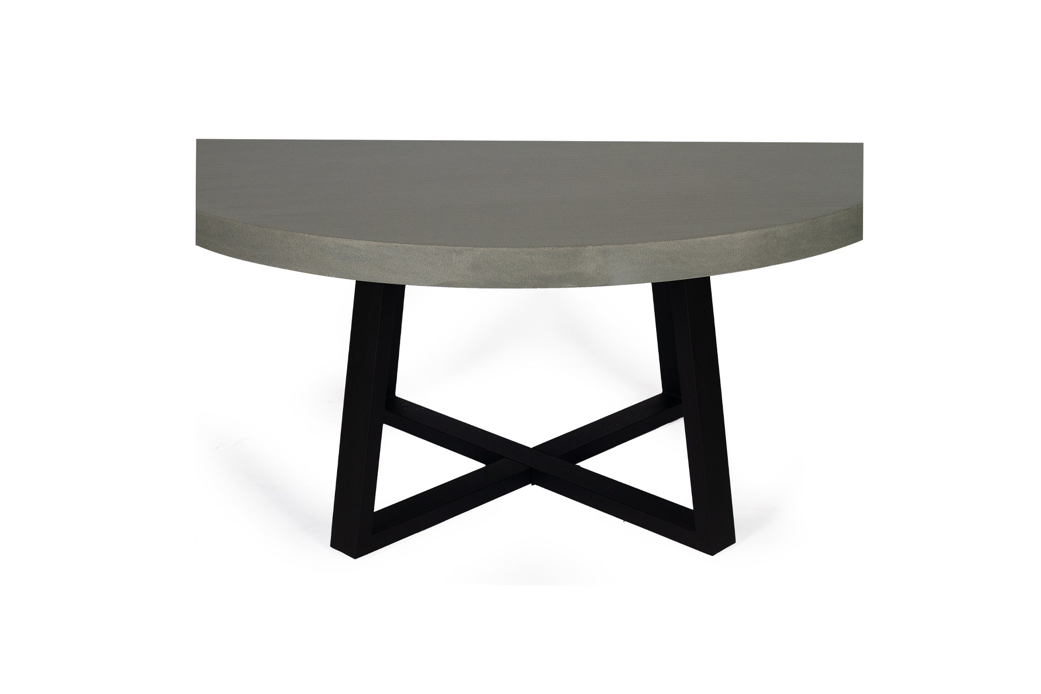 1.6m Alta Round Dining Table - Grey with Black Timber Legs - www.elkstone.com.au