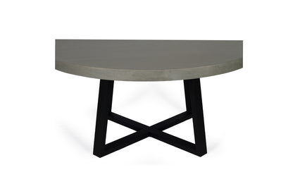 1.6m Alta Round Dining Table - Grey with Black Timber Legs - www.elkstone.com.au