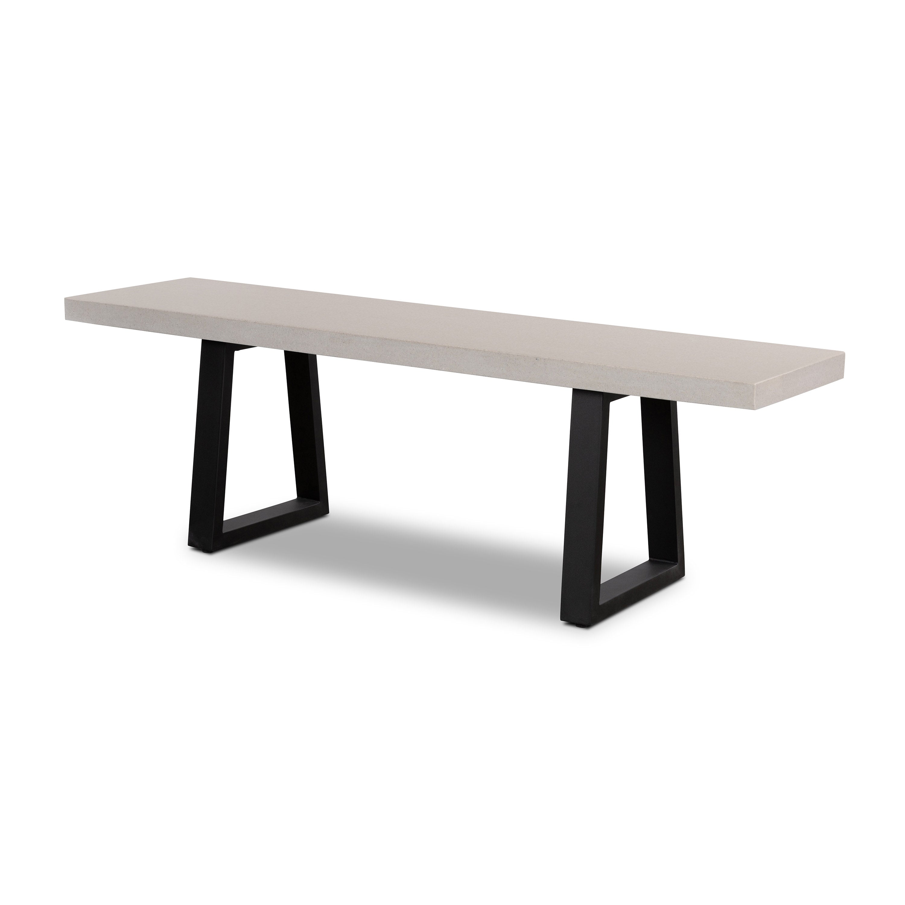 1.45m Sierra Bench Seat | Beige with Black Metal Legs - www.elkstone.com.au