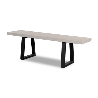 1.45m Sierra Bench Seat | Beige with Black Metal Legs - www.elkstone.com.au