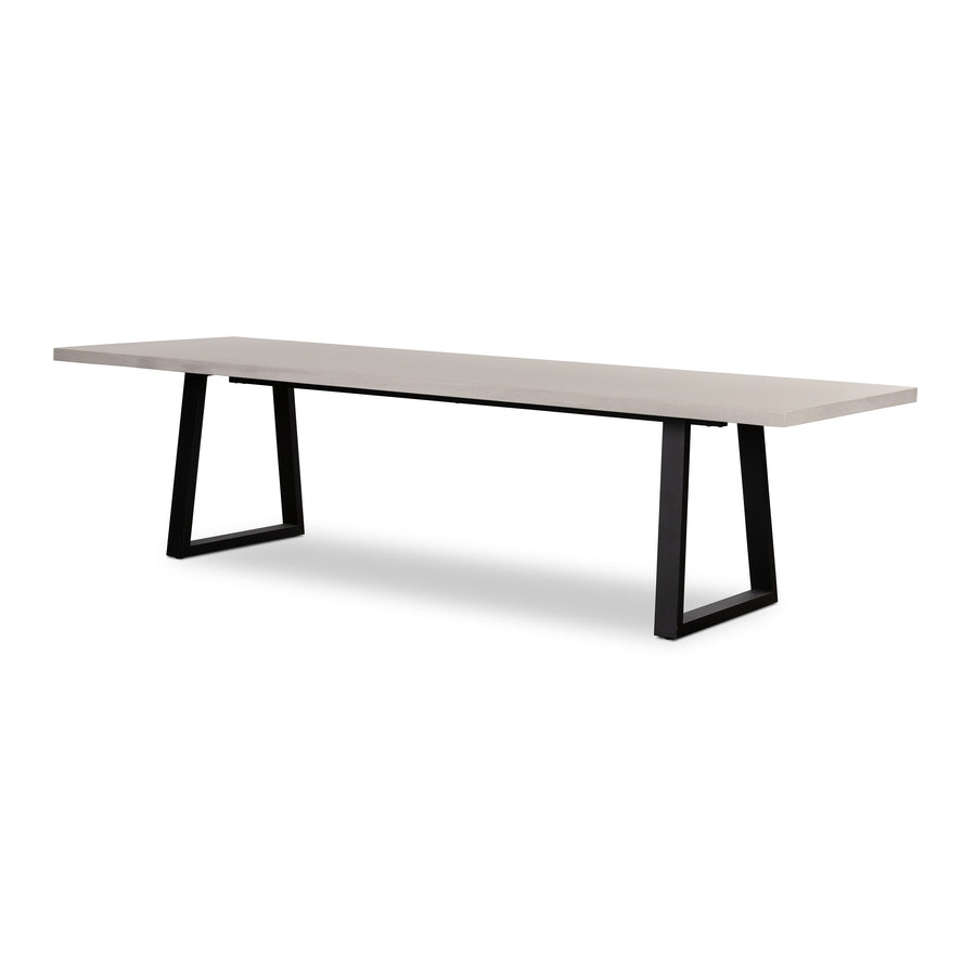 3.0m Sierra Rectangular Dining Table | Beach with Matte Black Powder C ...