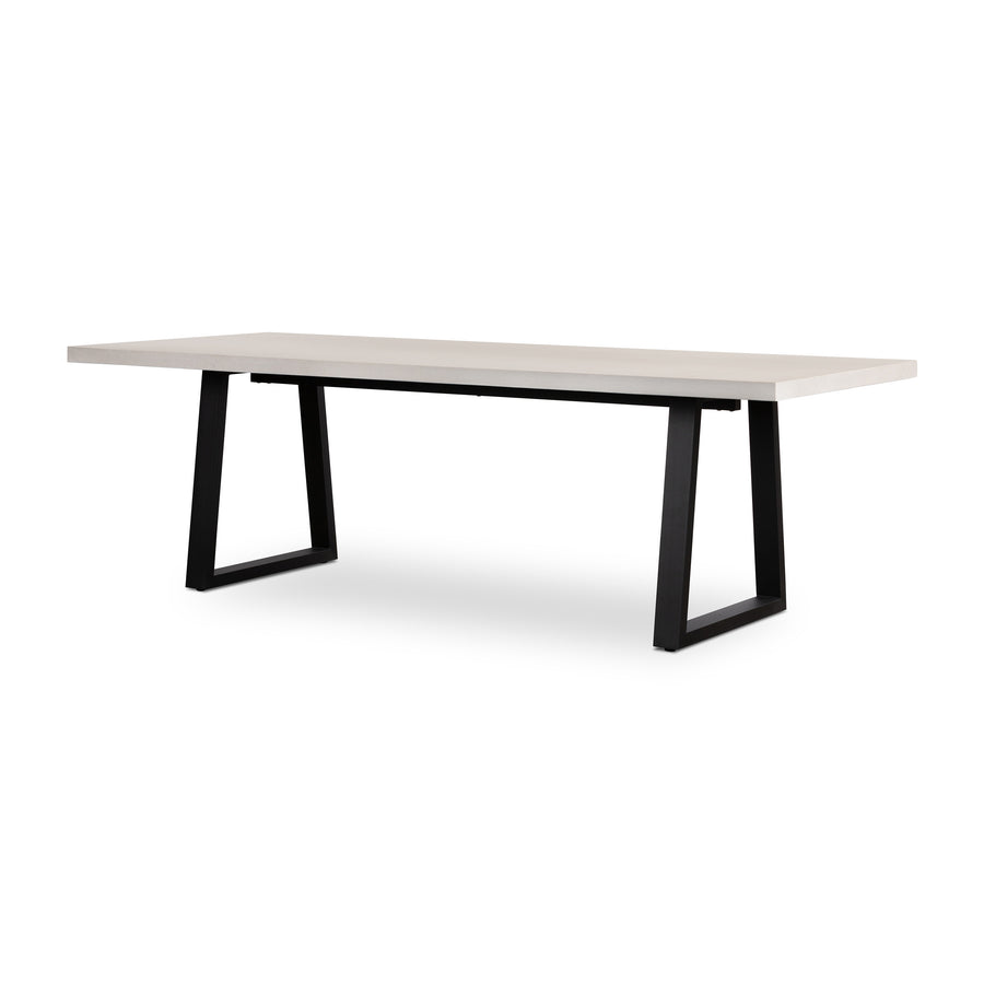 2.4m Sierra Rectangular Dining Table | Beige with Black Metal Legs - www.elkstone.com.au