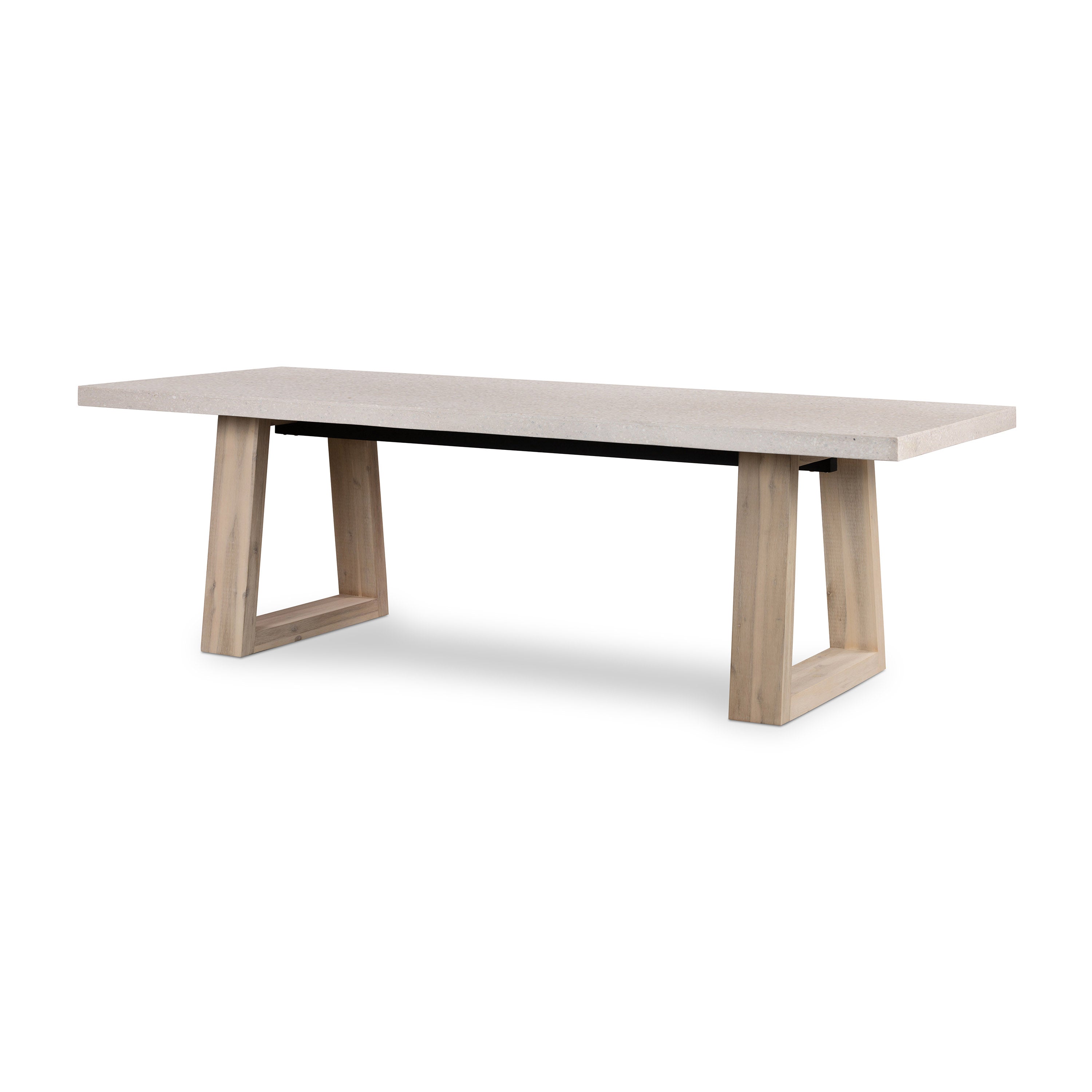 2.4m eTerrazzo Rectangular Dining Table | Ivory Coast with Wide Ivory Wash Legs - www.elkstone.com.au