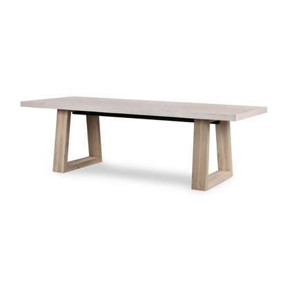 2.4m eTerrazzo Rectangular Dining Table | Ivory Coast with Wide Ivory Wash Legs - www.elkstone.com.au