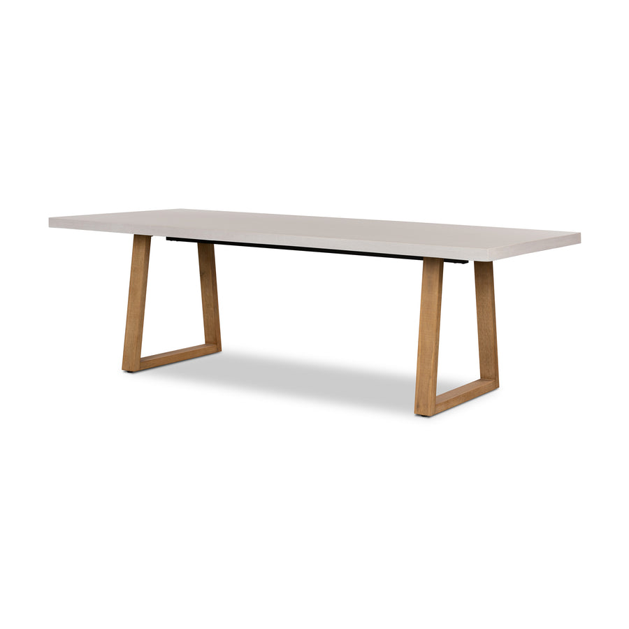 2.4m Sierra Rectangular Dining Table | Beige with Light Honey Timber Legs - www.elkstone.com.au