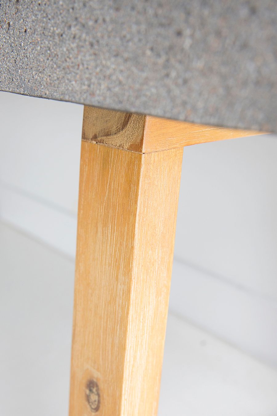 2.0m Alta Rectangular Dining Table - Speckled Grey with Light Honey Timber Legs - www.elkstone.com.au