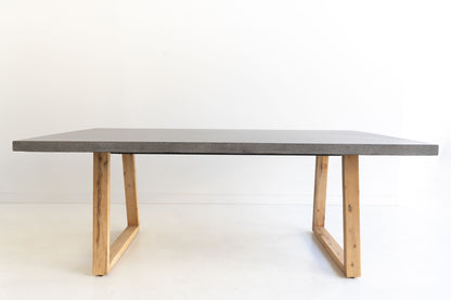 1.8m Alta Rectangular Dining Table - Speckled Grey with Light Honey Acacia Wood Legs - www.elkstone.com.au