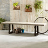 1.45m Alta Bench Seat - Beach with Black Powder Coated Iron Legs - www.elkstone.com.au