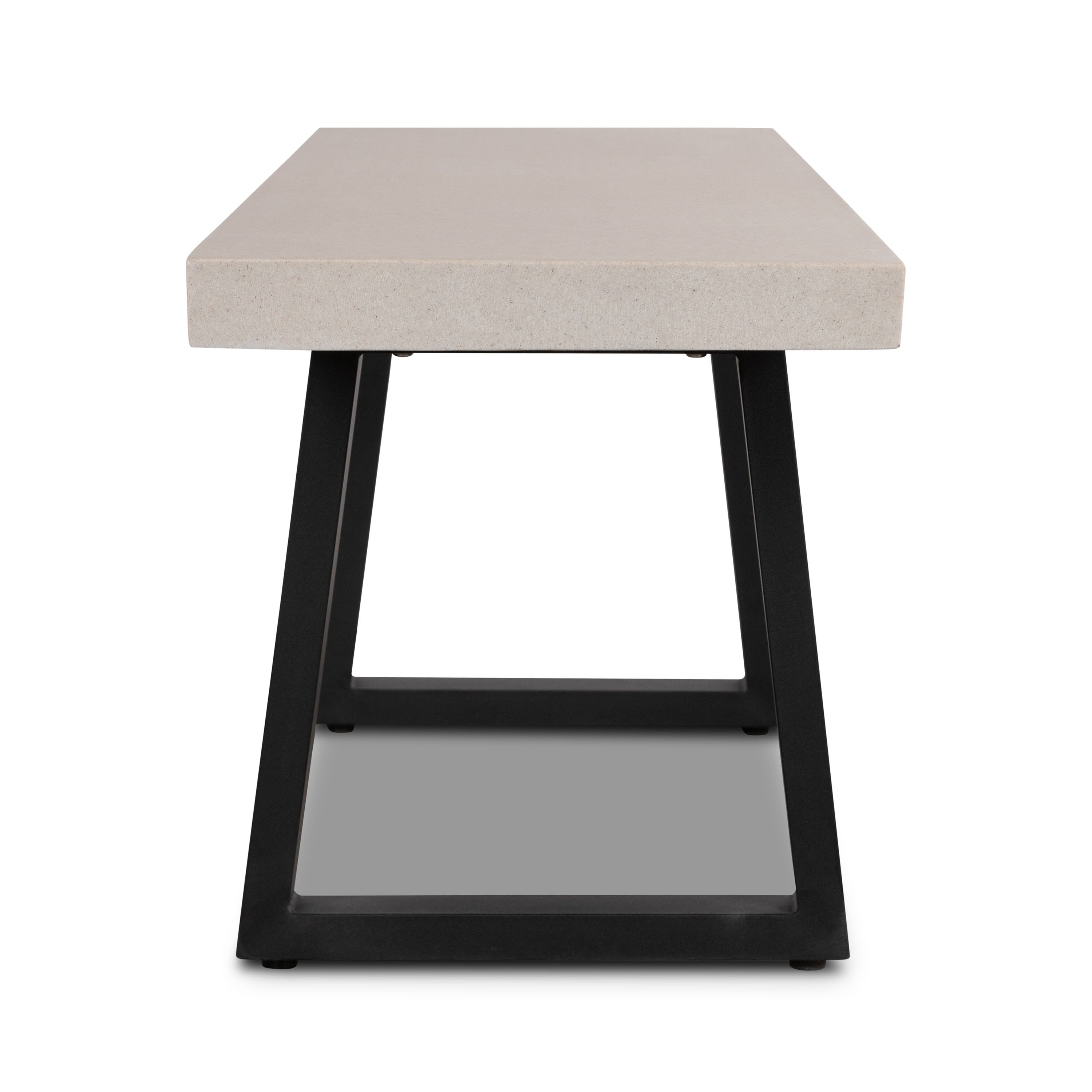 1.45m Sierra Bench Seat | Beige with Black Metal Legs - www.elkstone.com.au