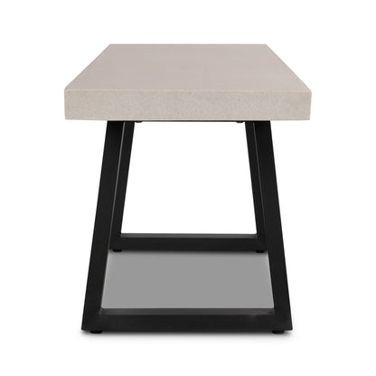 1.45m Sierra Bench Seat | Beige with Black Metal Legs - www.elkstone.com.au