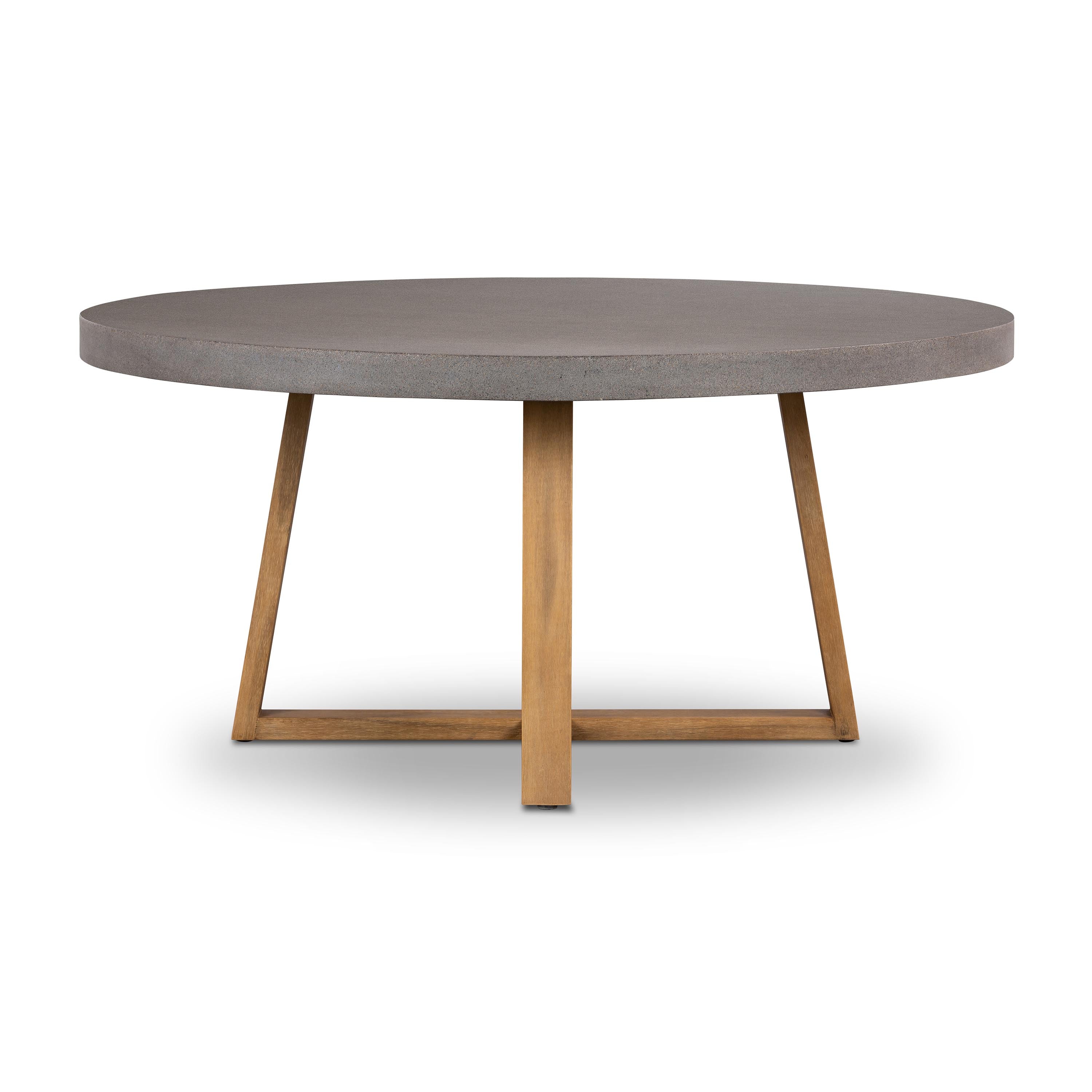 1.6m Alta Round Dining Table | Speckled Grey with Light Honey Acacia Wood Legs - www.elkstone.com.au
