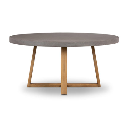 1.6m Alta Round Dining Table | Speckled Grey with Light Honey Acacia Wood Legs - www.elkstone.com.au
